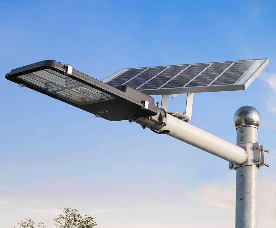 Luminaria LED autónoma con panel solar integrado
