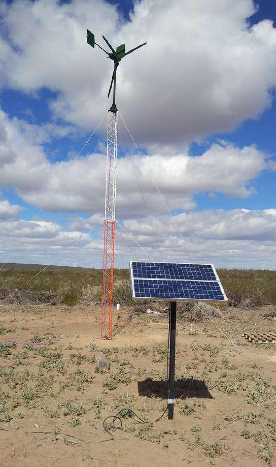 Aerogenerador ELSUS instalado en la estepa patagónica